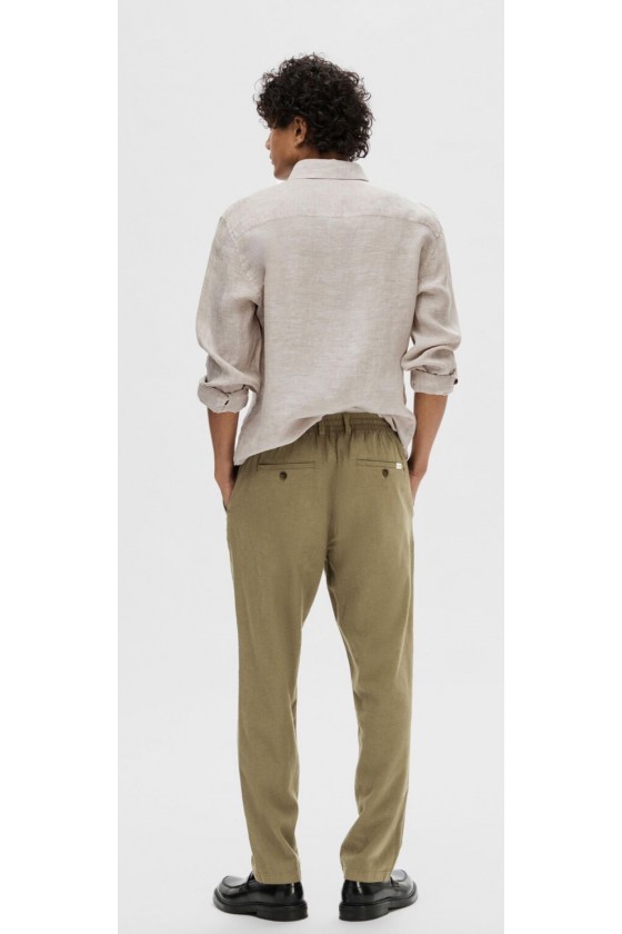 BRODY LINEN PANT 172 - ARMY GREEN