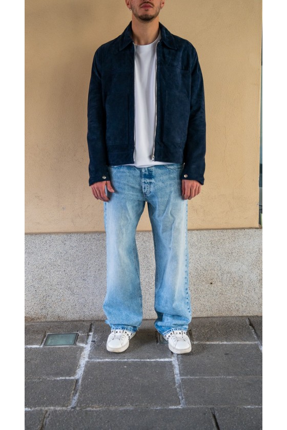 AMARANTO - GIACCA CAMOSCIO BLU