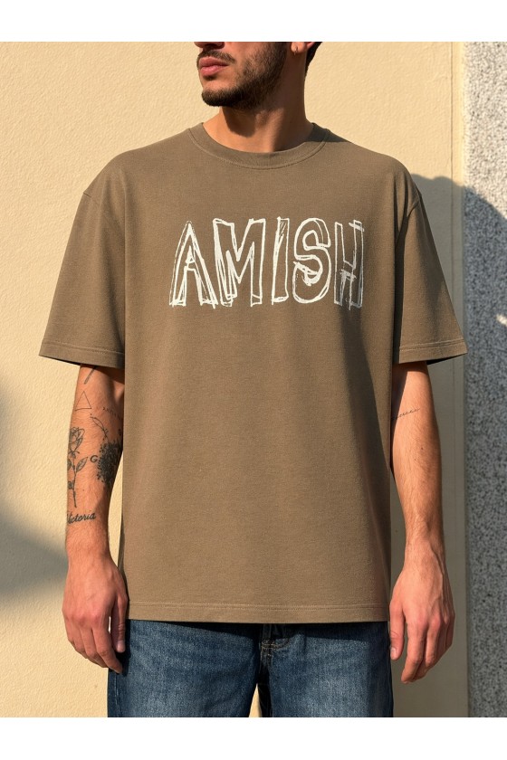 AMISH - T-SHIRT LOGO VERDE