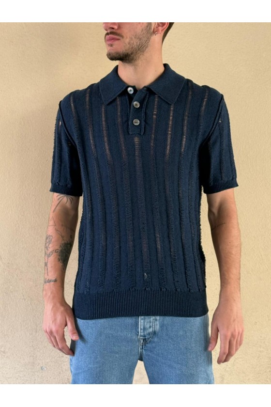 AMARANTO - POLO TRAFORATA BLU