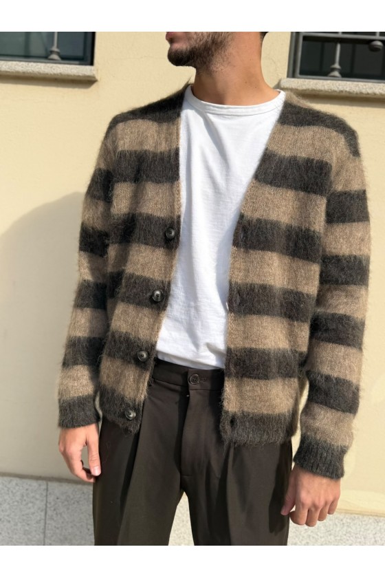 AMARANTO – Cardigan a Righe