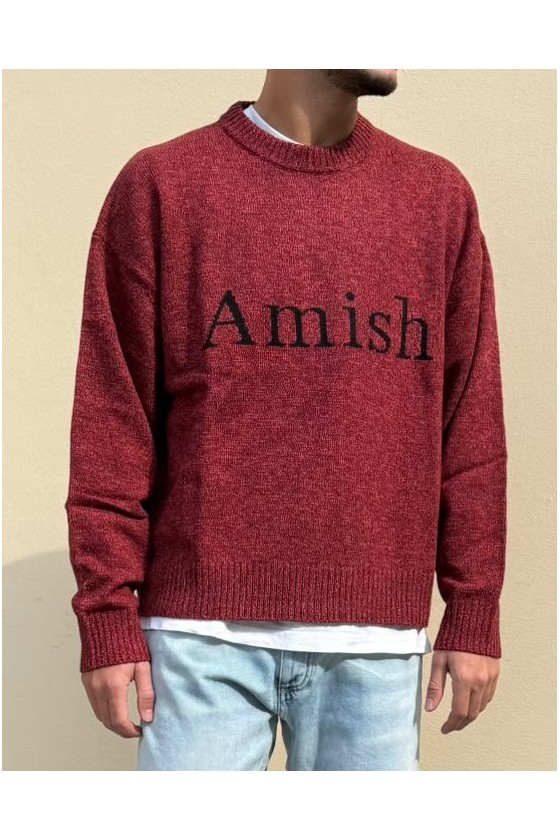 AMISH - MAGLIONE CROP ROSSO