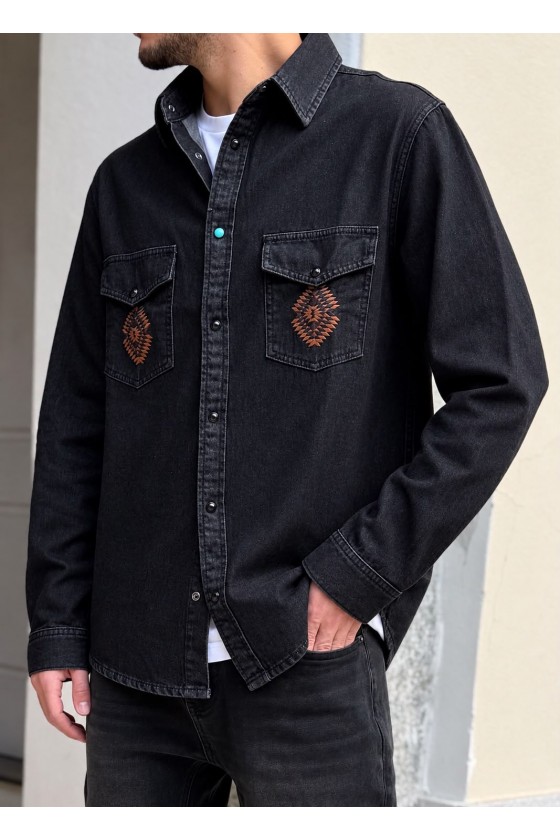TOOCO - CAMICIA TEXANA BLACK